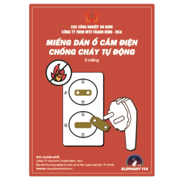 Miếng dán ổ cắm chống cháy tự động Elephant 114